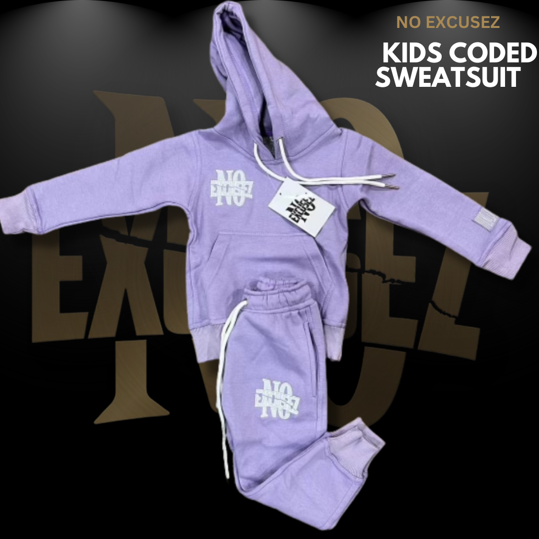 PURPLE KIDS CODED SWEATSUIT