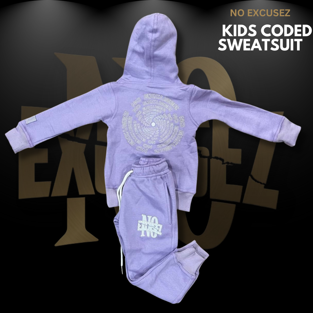 PURPLE KIDS CODED SWEATSUIT