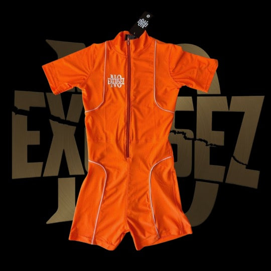 “NO EXCUSEZ” SHORT ROMPER