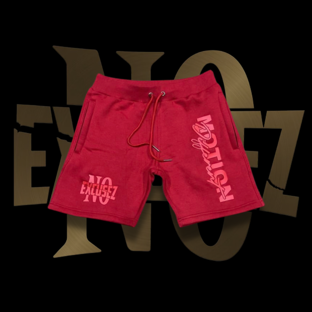 RED DIFFERENT MOTION SHORTS